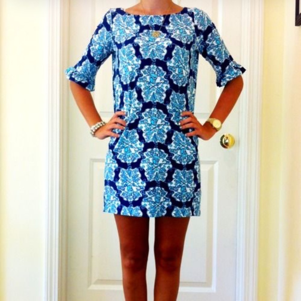 Lilly Pulitzer Blue and White Patterned Dress